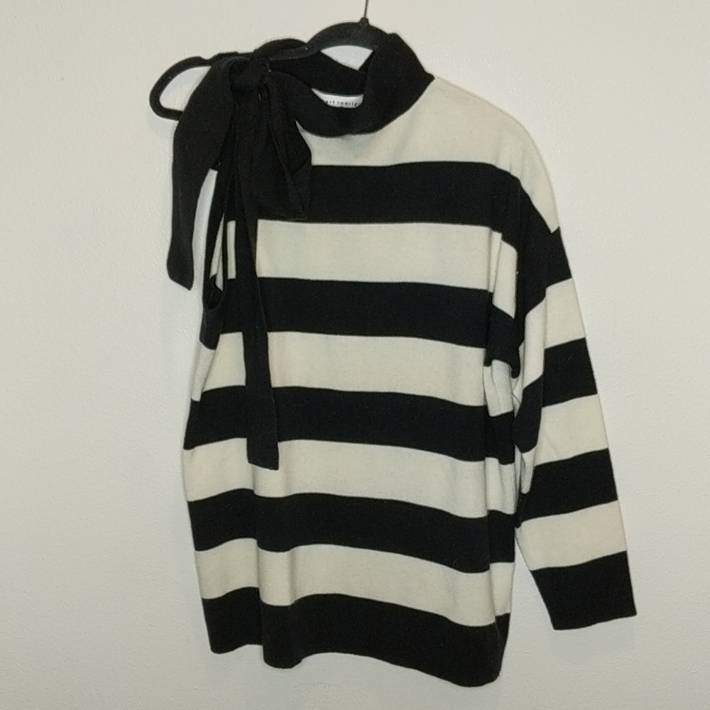 Robert Rodriguez Striped One Shoulder Sweater H2 - Picture 2 of 7